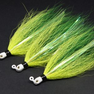 Isca Jig Zoião Bucktail - Verde musgo/Verde Chartreuse